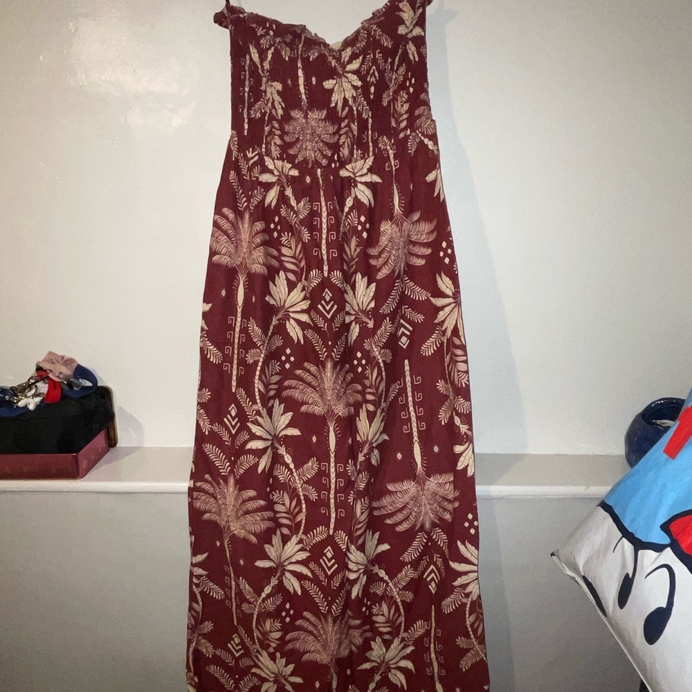 Red Floral Print Maxi Dress